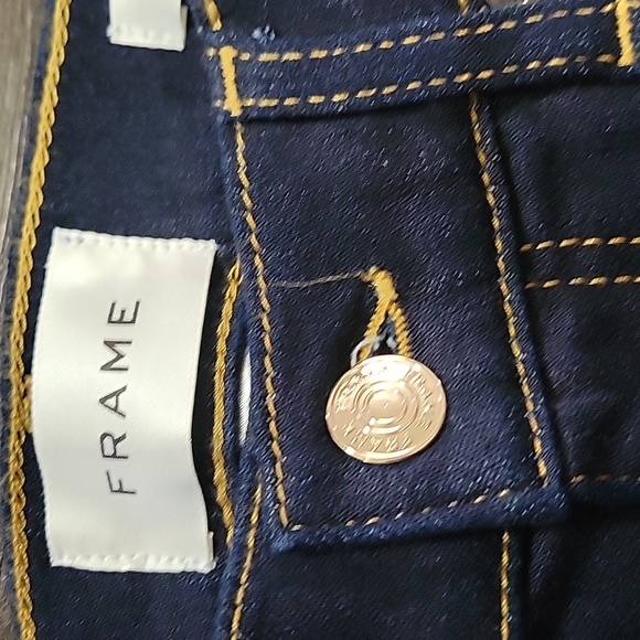 NWOT Frame Size 25 Denim Dark Blue Straight Leg Jeans - Picture 2 of 7